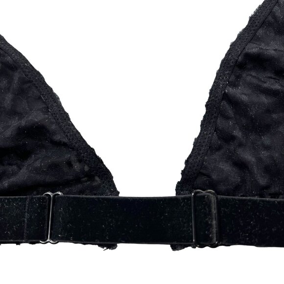 SKIMS Velvet Burnout Logo Triangle Bralette + String Bikini Brief Soot 2X - Picture 6 of 14